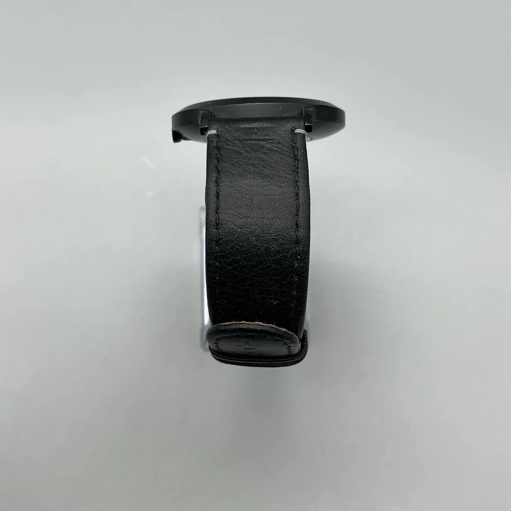 Lilienthal Berlin L1 All Black Mens Watch 42mm Black Dial Leather New Battery